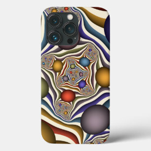 Funda Para iPhone 13 Pro Reflejando arte fractal colorido y moderno abstrac