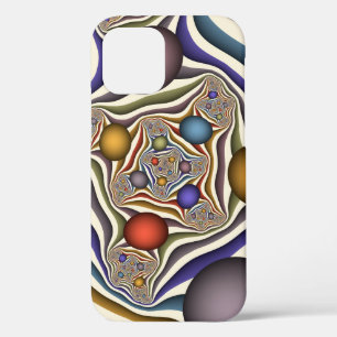 Funda Para iPhone 12 Reflejando arte fractal colorido y moderno abstrac