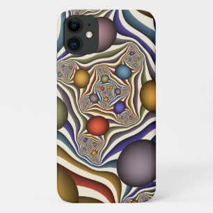 Funda Para iPhone 11 Reflejando arte fractal colorido y moderno abstrac