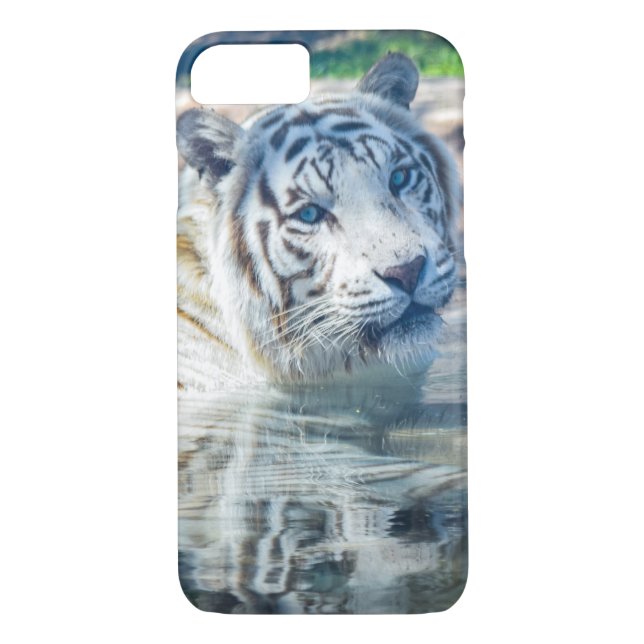 Funda De Case-Mate Para iPhone Reflexión blanca del tigre (Reverso)