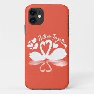 Funda Para iPhone 11 Reflexión de la silueta de cisne en el agua
