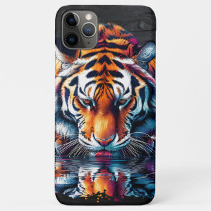 Funda Para iPhone 11 Pro Max Reflexión sobre el agua potable del tigre