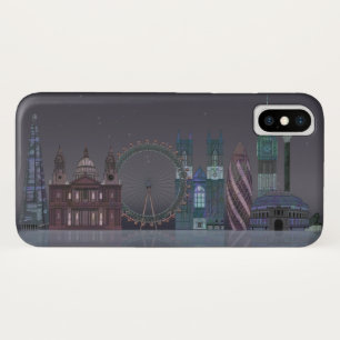 Funda Para iPhone X Reflexiones nocturnas sobre el Skyline de Londres