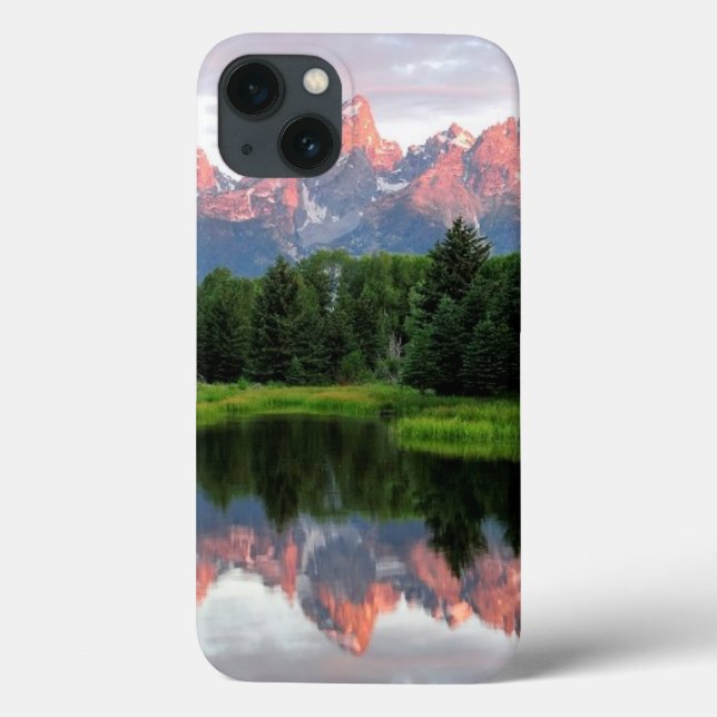 Funda De Case-Mate Para iPhone Reflexiones sobre el gran tetón sobre el estanque  (Reverso)