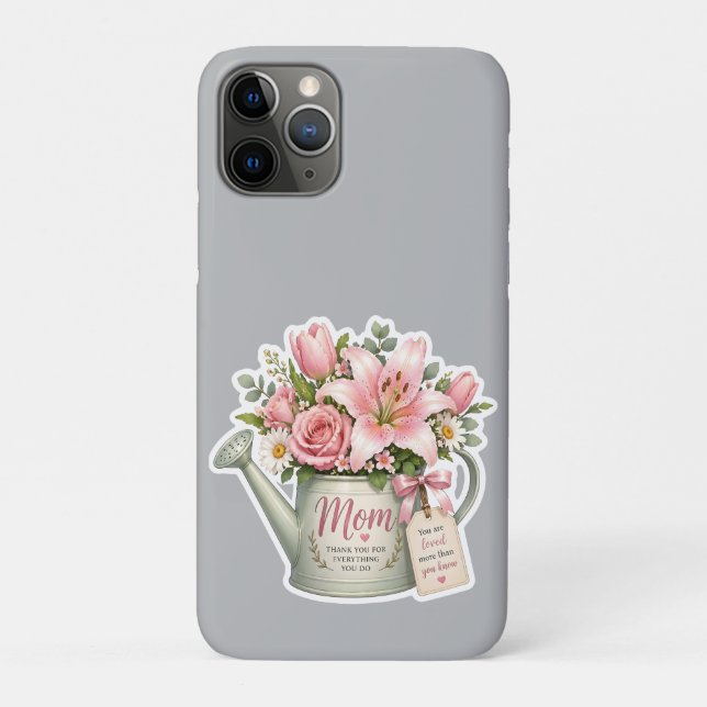 Funda De Case-Mate Para iPhone Regadera de flores para mamá (Reverso)