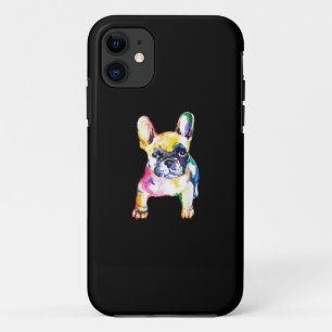 Funda Para iPhone 11 Regalo de Bulldog francés a mano de color acuático