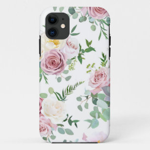 Funda Para iPhone 11 Regalo de Navidad Creamy Rosa de la Antigüedad Bla
