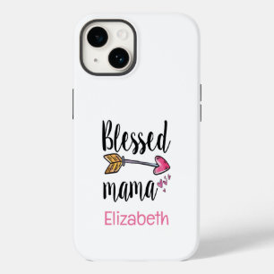 Funda Para iPhone 14 De Case-Mate Regalo de nombre monogramado Bendita Mamá para Mam