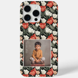 Funda Para iPhone 15 Pro Max Regalo de vacaciones con tulipanes con foto de flo