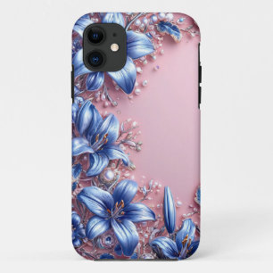 Funda Para iPhone 11 💙 Regalo Floral de Lirio Azul para Amantes de la