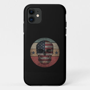 FUNDA PARA iPhone 11 REGALO PATRIÓTICO BANDERA AMERICANA CRÁNEO