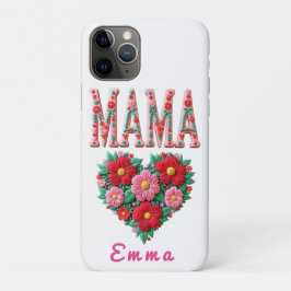 Funda Para iPhone 11 Pro Regalo personalizado de corazón floral para mamá