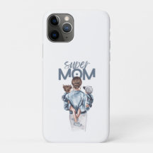 Regalo personalizado de Super Mamá con hijo e hija