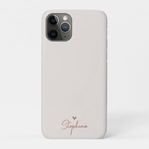 Funda Para iPhone 11 Pro Regalo personalizado minimalista tono tierra Coraz