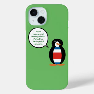 Funda Para iPhone 15 Regalo Personalizado Pinguino Fauna Bandera de Cos