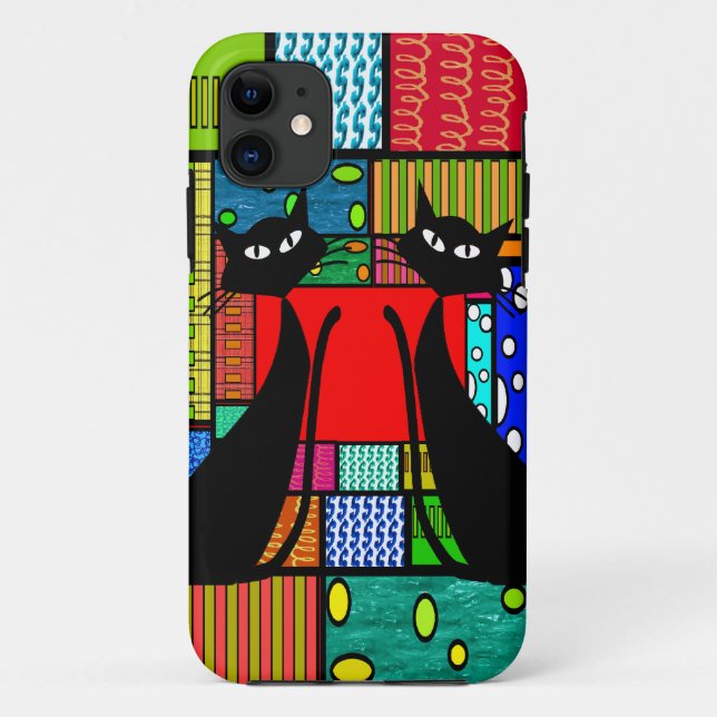 Funda De Case-Mate Para iPhone Regalos caprichosos del arte del gato (Reverso)