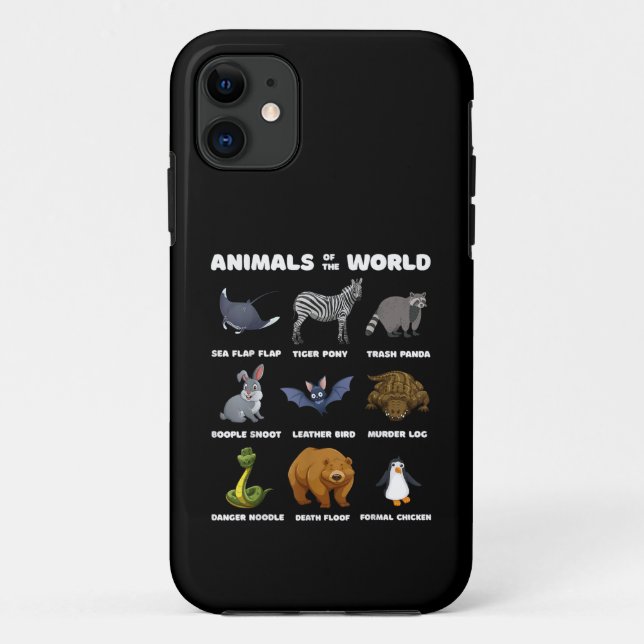 Funda De Case-Mate Para iPhone Regalos De Animales Del Mundo Memes Divertidos De  (Reverso)