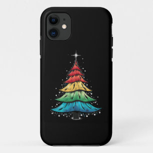 Funda Para iPhone 11 Regalos de árbol de navidad gay con la bandera arc