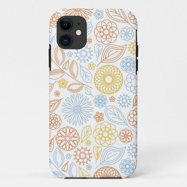 Funda De Case-Mate Para iPhone Regalos De Navidad Flores Abstractas En Blanco (Reverso)