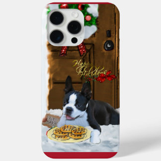 Funda Para iPhone 15 Pro Max Regalos de Navidades de Boston Terrier