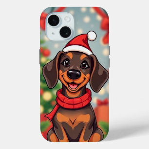 Funda Para iPhone 15 Regalos de Perro de Navidad Protección Diaria y Fe