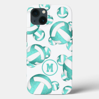 Funda Para iPhone 13 Regalos turquesa verde azulados de voleibol blanco