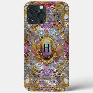 Funda Para iPhone 13 Pro Max Regardez dans kaléidoscope Monograma elegante