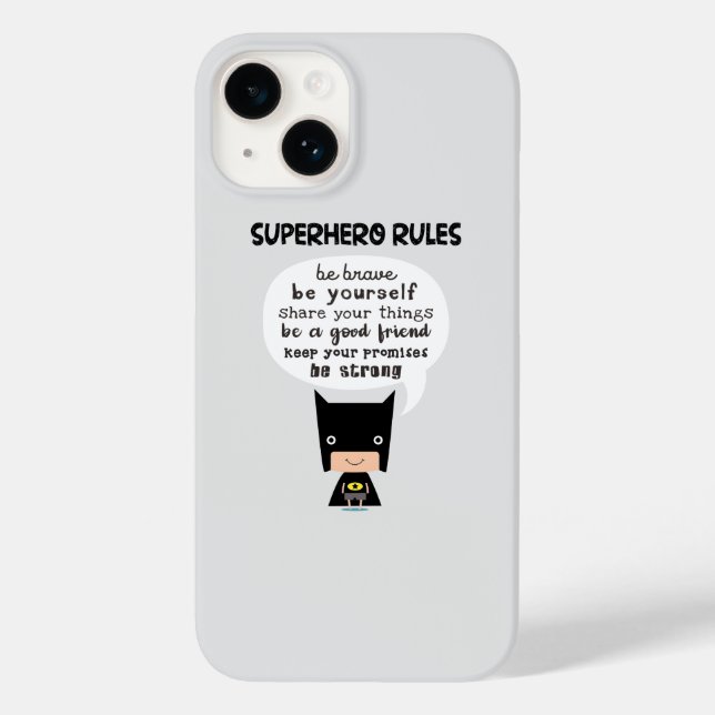 Funda De Case-Mate Para iPhone Reglas de superhéroe (Reverso )