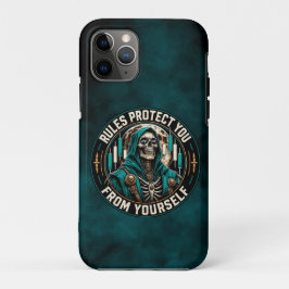 Funda Para iPhone 11 Pro Reglas te protegen de ti mismo Reaper de humo teal