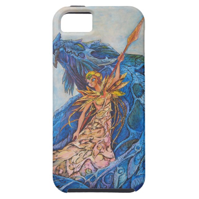 Funda De Case-Mate Para iPhone Reina del dragón azul (Atrás)