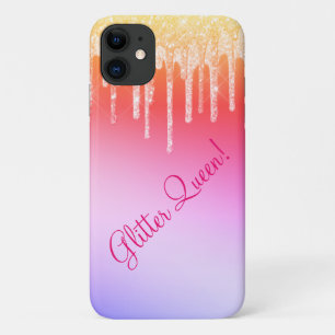 Funda Para iPhone 11 Reina purpurina paracaídas rosadas calientes Bling
