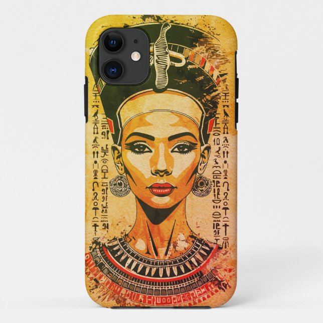 Funda De Case-Mate Para iPhone Reina real de Egipto - Arte neo-faraón moderno (Reverso)