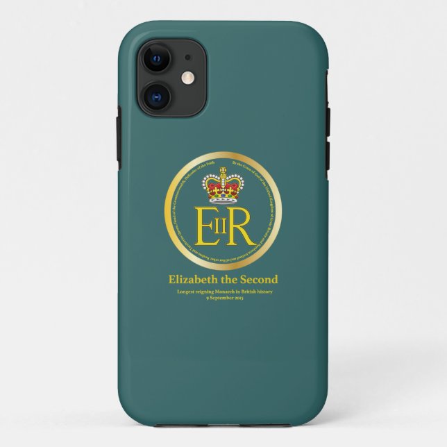 Funda De Case-Mate Para iPhone reinado de la Reina Isabel II (Reverso)
