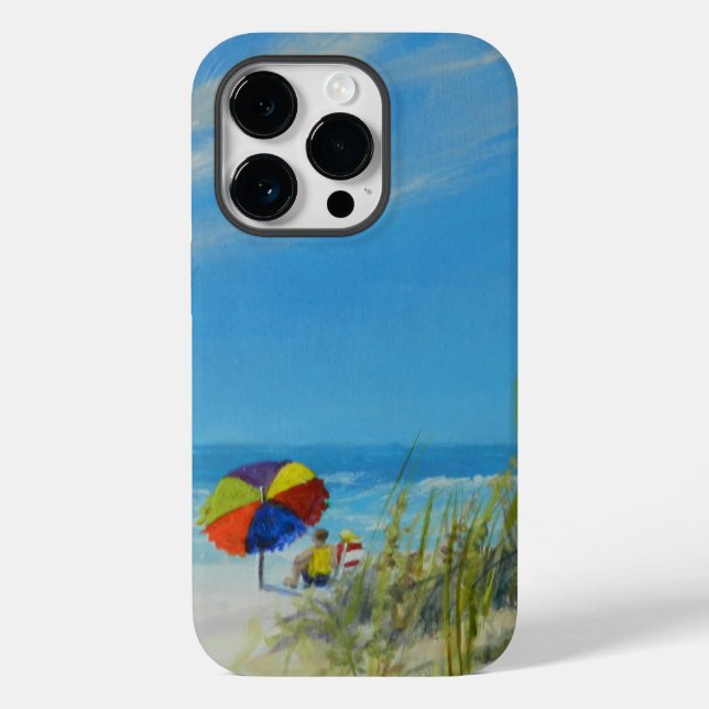 Funda De Case-Mate Para iPhone Relajante Arte De Playa Privada (Reverso )