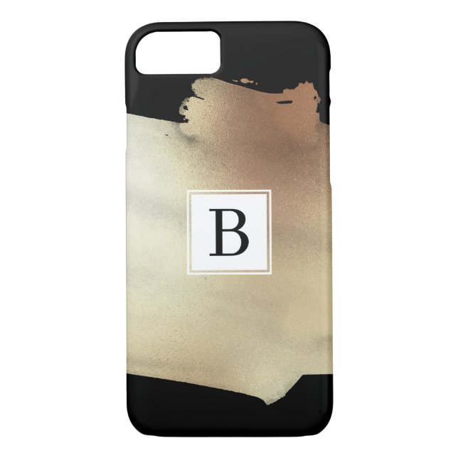 Funda De Case-Mate Para iPhone Relieve metalizado dorado falso salpicado en negro (Reverso)