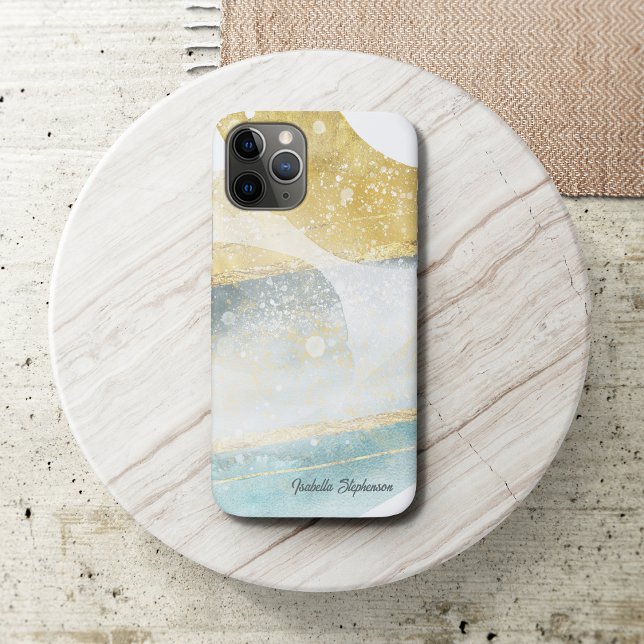 Funda De Case-Mate Para iPhone Relieve metalizado dorado moderno elegante y resum (Subido por el creador)