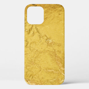 Funda Para iPhone 12 Relieve metalizado dorado: Textura abstracta brill