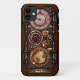 Funda Para iPhone 11 Reloj #1B del vintage de Steampunk