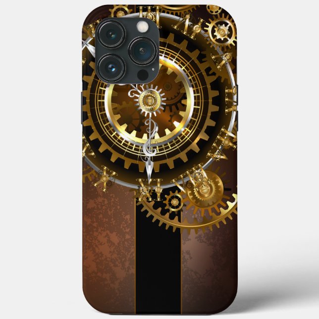 Funda De Case-Mate Para iPhone Reloj de vapor con engranajes antiguos (Reverso )