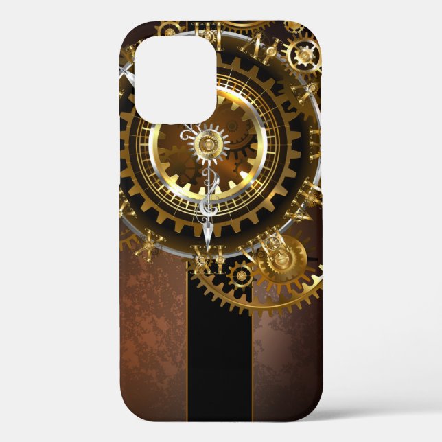Funda De Case-Mate Para iPhone Reloj de vapor con engranajes antiguos (Reverso )