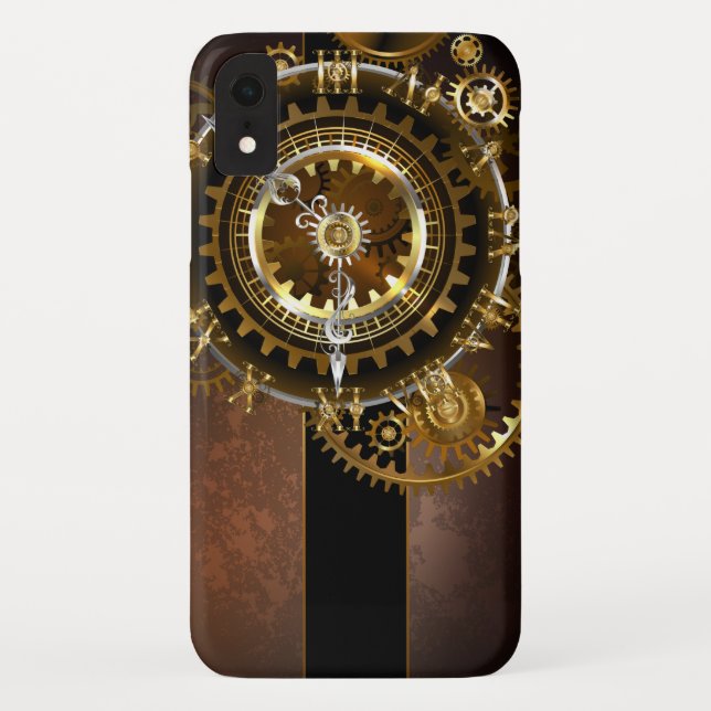 Funda De Case-Mate Para iPhone Reloj de vapor con engranajes antiguos (Reverso)