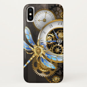 Funda Para iPhone X Reloj de vapor con libélula mecánica