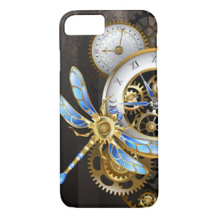 Funda Para iPhone 8/7 Reloj de vapor con libélula mecánica