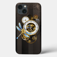 Reloj de vapor con libélula mecánica