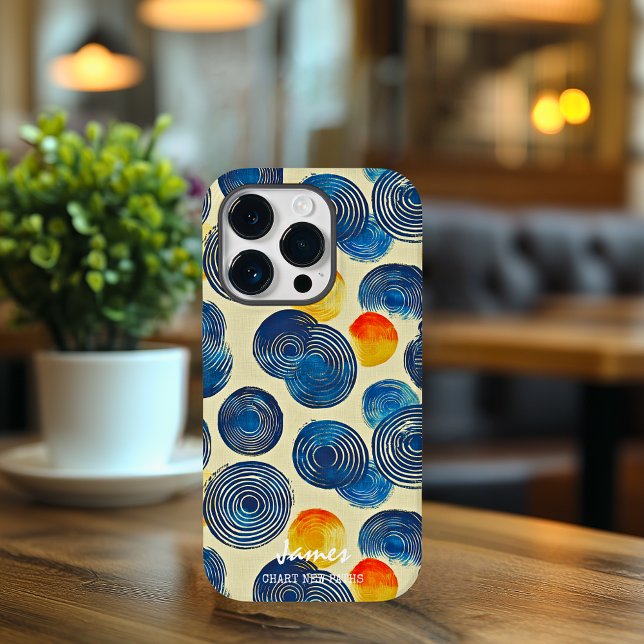 Funda De Case-Mate Para iPhone Remolino abstracto personalizable con nombre y fra (Subido por el creador)