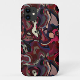 Funda Para iPhone 11 remolino abstracto rosa y púrpura