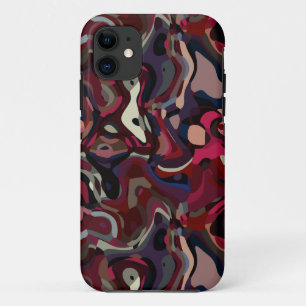 Funda Para iPhone 11 remolino abstracto rosa y púrpura