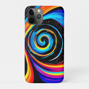 Funda Para iPhone 11 Pro Remolino de vórtice cósmico en tonos neón