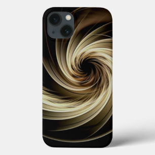 Funda Para iPhone 13 Remolino dorado sobre negro