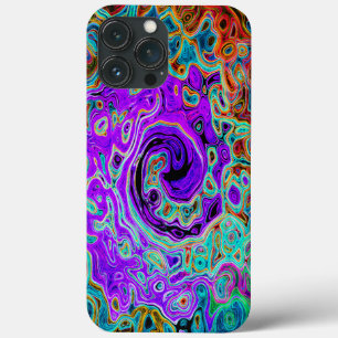 Funda Para iPhone 13 Pro Max Remolino Líquido Abstracto Retro Groovy Color Purp